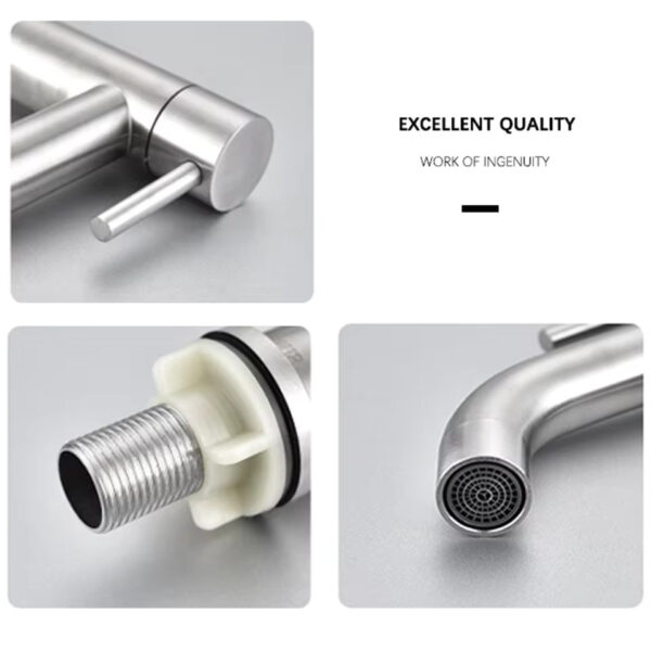 Stainless Steel Bathroom Sink Faucet - Image 2